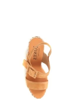 Jones Bootmaker Amerie Tan Brown Wedge Sandals -Boutique Fashion Shoe Store C65379s4