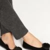 Jones Bootmaker Erika Black Pom Pom Slippers -Boutique Fashion Shoe Store C67128s
