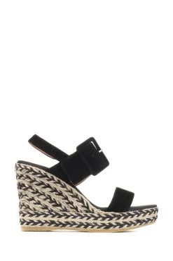 Jones Bootmaker Amerie Black Wedge Sandals