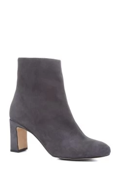 Jones Bootmaker Letty Grey Heeled Leather Ankle Boots -Boutique Fashion Shoe Store C69402s3
