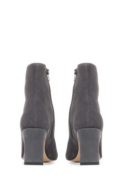 Jones Bootmaker Letty Grey Heeled Leather Ankle Boots -Boutique Fashion Shoe Store C69402s4