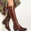 Jones Bootmaker Slim Fit Rachel Rider Brown Boots -Boutique Fashion Shoe Store C72818s
