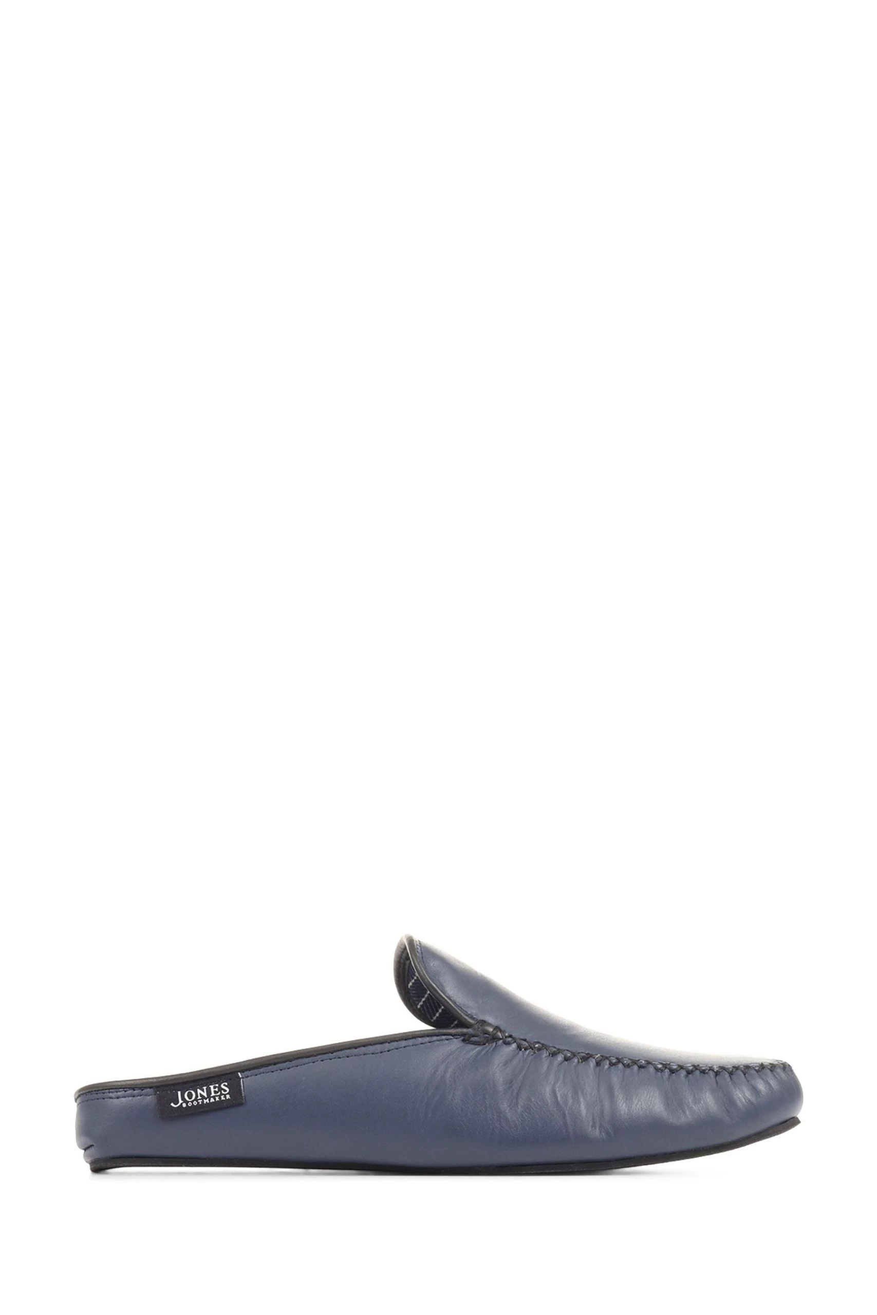 Jones Bootmaker Blue Yarmouth Leather Moccasin Slippers 3 Jones Bootmaker Blue Yarmouth Leather Moccasin Slippers