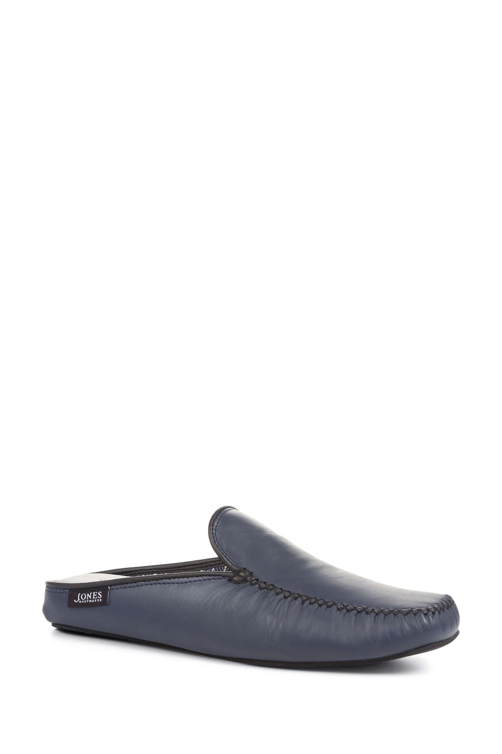 Jones Bootmaker Blue Yarmouth Leather Moccasin Slippers 4 Jones Bootmaker Blue Yarmouth Leather Moccasin Slippers - Image 2