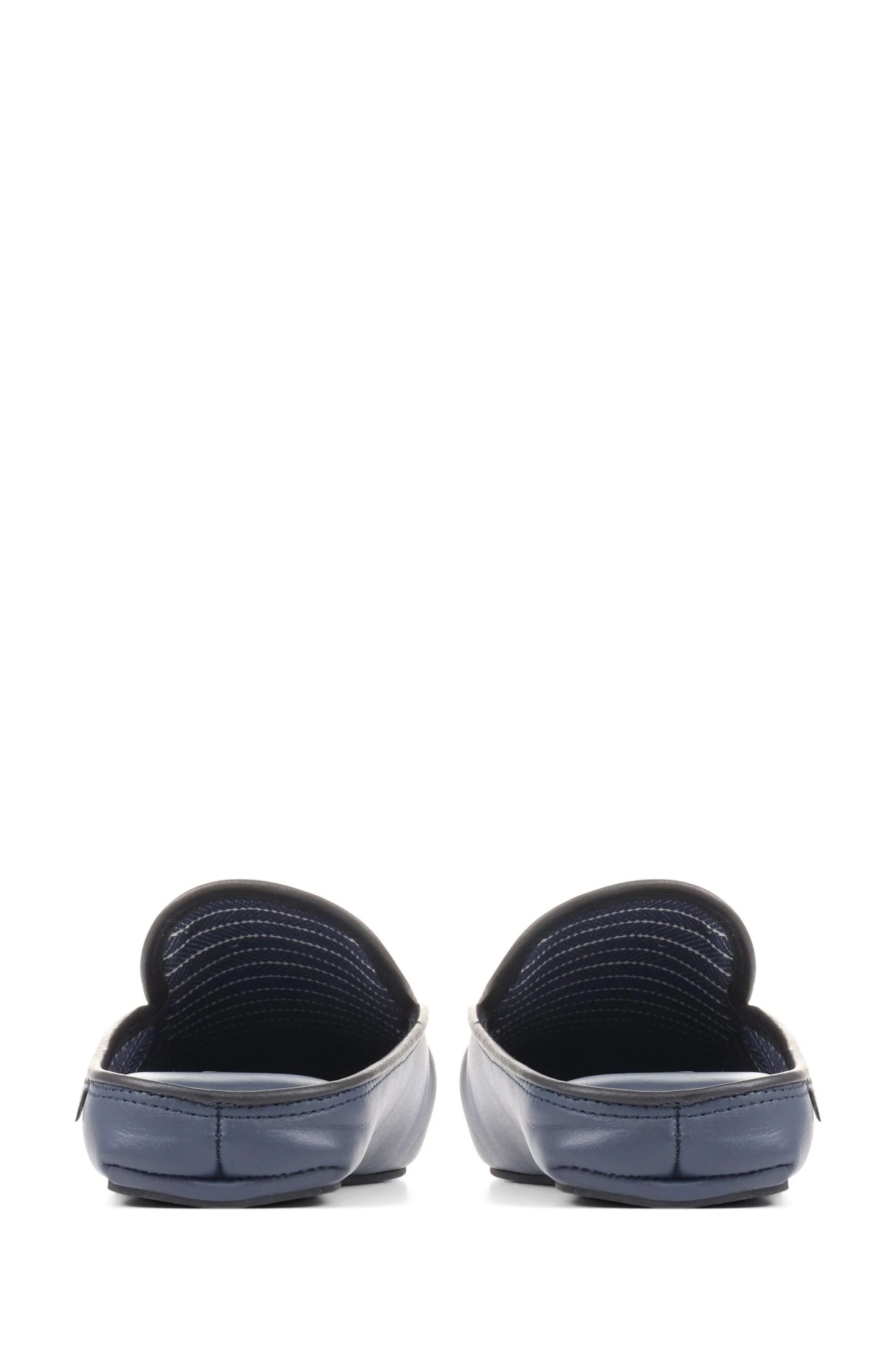 Jones Bootmaker Blue Yarmouth Leather Moccasin Slippers 5 Jones Bootmaker Blue Yarmouth Leather Moccasin Slippers - Image 3