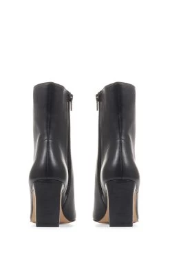 Jones Bootmaker Lenore Heeled Black Leather Ankle Boots -Boutique Fashion Shoe Store C82474s4
