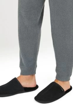 Jones Bootmaker Mens Sheepskin Lined Black Slippers