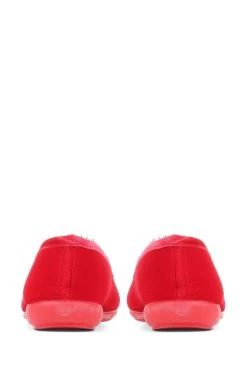 Jones Bootmaker Erika Red Pom Pom Slippers -Boutique Fashion Shoe Store C88593s3