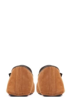Jones Bootmaker Yarm Brown Leather Moccasin Slippers -Boutique Fashion Shoe Store C88900s3