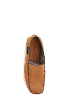 Jones Bootmaker Yarm Brown Leather Moccasin Slippers -Boutique Fashion Shoe Store C88900s4