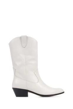 Jones Bootmaker Lala Leather White Western Boots
