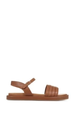 Jones Bootmaker Gratia Brown Leather Flatform Sandals