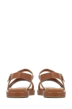 Jones Bootmaker Gratia Brown Leather Flatform Sandals -Boutique Fashion Shoe Store C98631s3