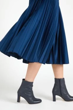 Jones Bootmaker Blue Letty Heeled Leather Ankle Boots