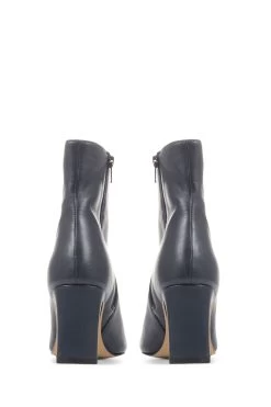 Jones Bootmaker Blue Letty Heeled Leather Ankle Boots -Boutique Fashion Shoe Store C99178s4