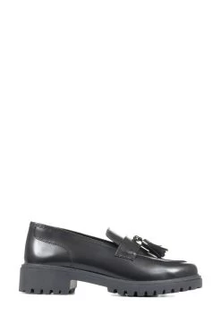 Jones Bootmaker Love Chunky Black Leather Loafers