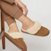 Jones Bootmaker Brown Sheepskin Mule Slippers -Boutique Fashion Shoe Store D03424s
