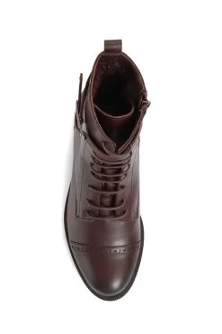 Jones Bootmaker Madie Heeled Brown Leather Ankle Boots -Boutique Fashion Shoe Store D03425s4