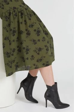 Jones Bootmaker Cadence Heeled Leather Black Ankle Boots