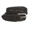 Jones Bootmaker Mens Vancouver Braided Black Leather Belt -Boutique Fashion Shoe Store D18759s