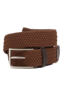 Jones Bootmaker Upton Park Mens Brown Braided Belt