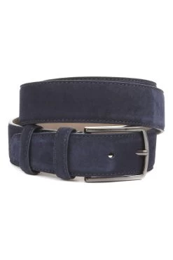 Jones Bootmaker Upney Mens Blue Suede Leather Belt
