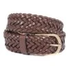 Jones Bootmaker Mens Vancouver Brown Braided Leather Belt -Boutique Fashion Shoe Store D18768s