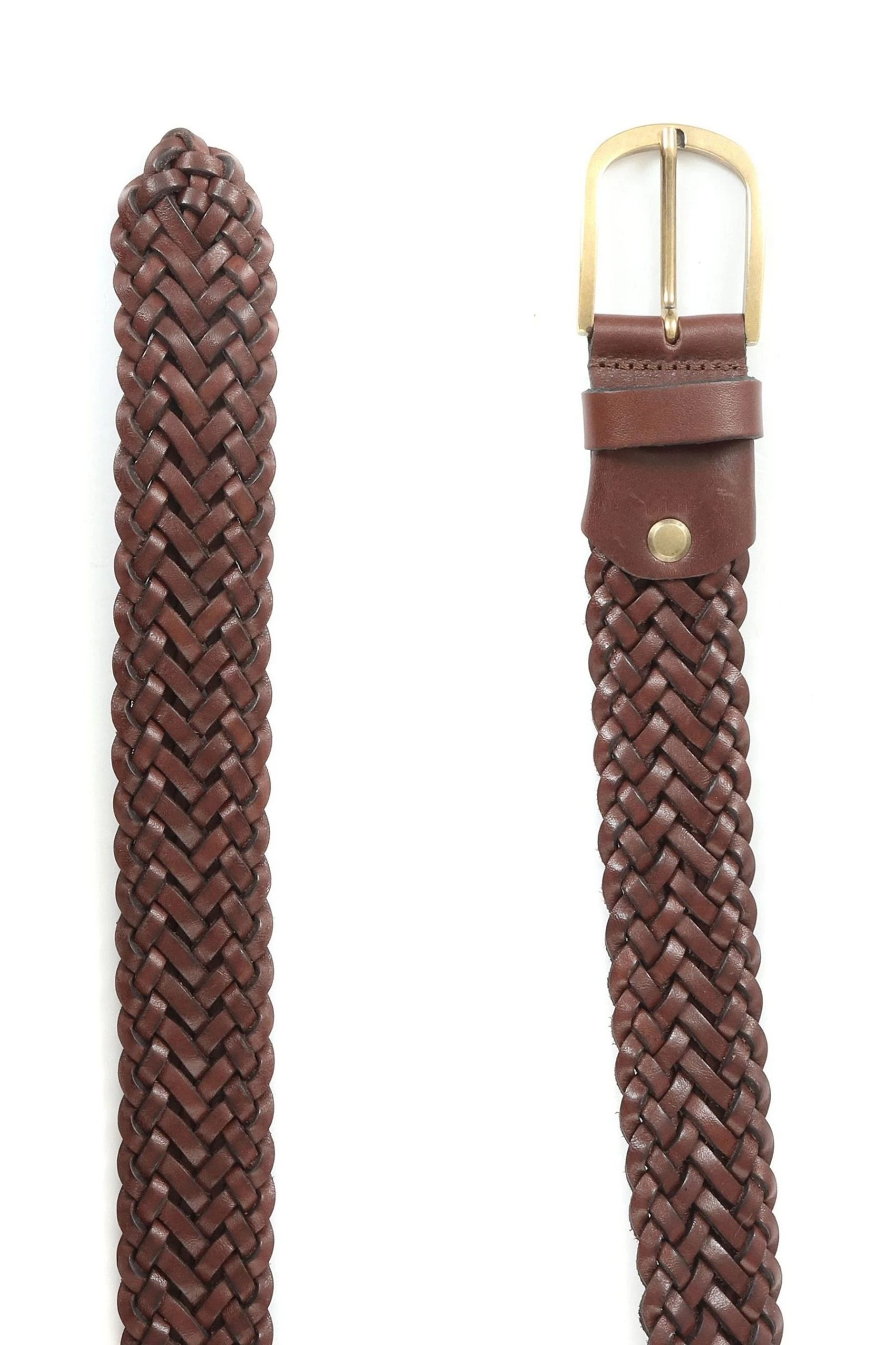 Jones Bootmaker Mens Vancouver Brown Braided Leather Belt 4 Jones Bootmaker Mens Vancouver Brown Braided Leather Belt - Image 2