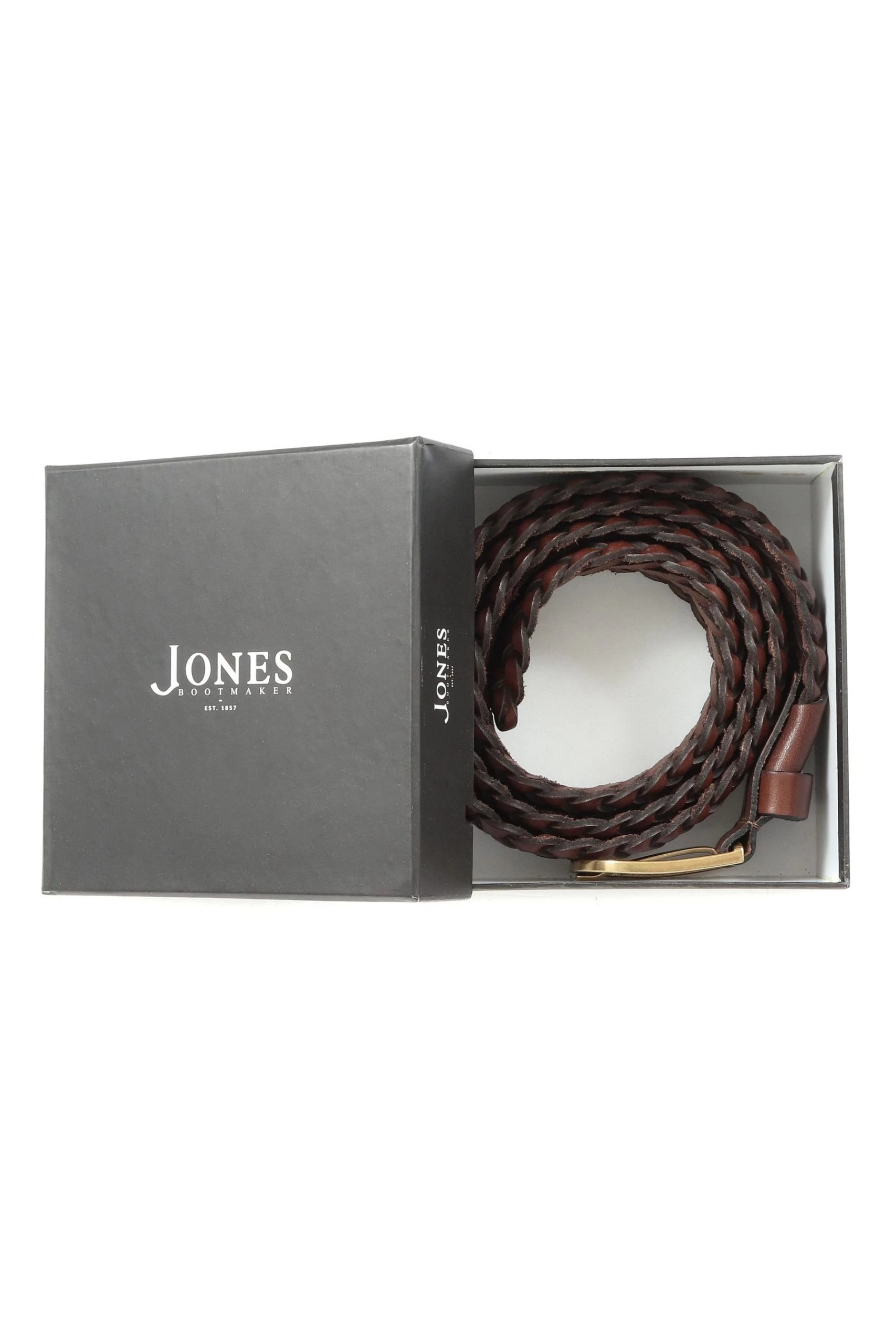Jones Bootmaker Mens Vancouver Brown Braided Leather Belt 5 Jones Bootmaker Mens Vancouver Brown Braided Leather Belt - Image 3