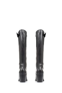 Jones Bootmaker Cesena Slim Leather Black Knee Boots -Boutique Fashion Shoe Store D26044s3