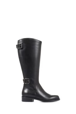 Boutique Fashion Shoe Store 43 Jones Bootmaker Carrara Medium Leather Black Knee Boots