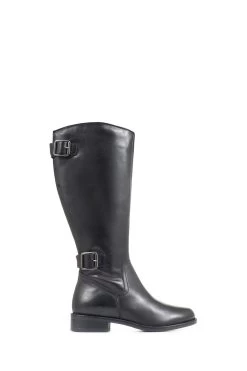 Jones Bootmaker Carrara Wide Calf Fit Leather Black Boots