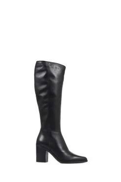 Boutique Fashion Shoe Store 47 Jones Bootmaker Black Cagliari Medium Knee High Boots