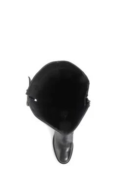 Jones Bootmaker Cesena Medium Leather Black Knee Boots -Boutique Fashion Shoe Store D26061s4