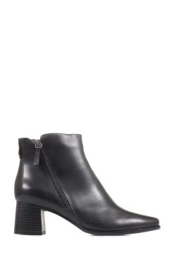 Jones Bootmaker Sylvana Block Heel Ankle Black Boots