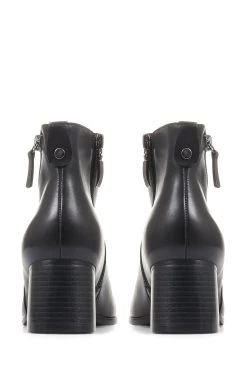 Jones Bootmaker Sylvana Block Heel Ankle Black Boots -Boutique Fashion Shoe Store D26177s3