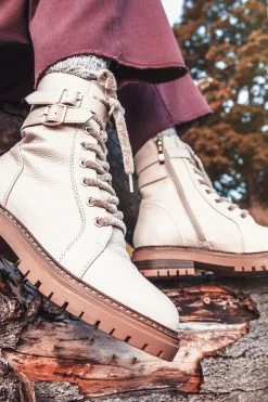 Jones Bootmaker Simonetta Biker White Boots