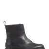 Jones Bootmaker Lanie Black Zip-Up Chunky Boots -Boutique Fashion Shoe Store D26183s