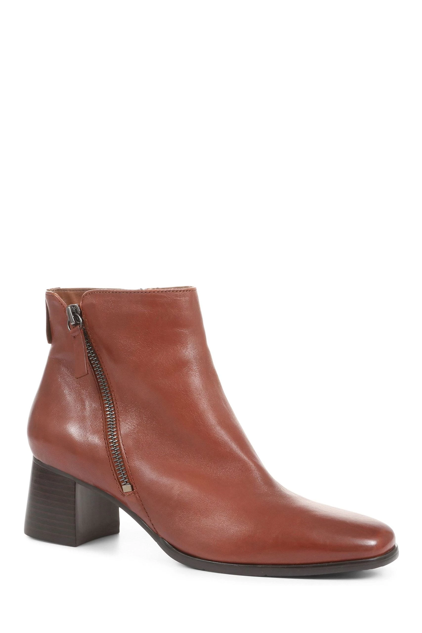 Jones Bootmaker Brown Sylvana Block Heel Ankle Boots 4 Jones Bootmaker Brown Sylvana Block Heel Ankle Boots - Image 2