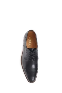 Jones Bootmaker Chino Leather Black Derby Brogues -Boutique Fashion Shoe Store D30869s5