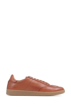 Jones Bootmaker Brown Shrewsbury Leather Lace-Up Trainers