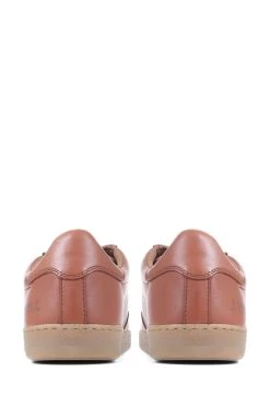 Jones Bootmaker Brown Shrewsbury Leather Lace-Up Trainers -Boutique Fashion Shoe Store D64614s3