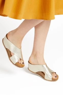 Jones Bootmaker Gold Tansy Leather Sandals