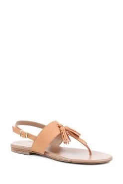 Jones Bootmaker Natural Lizabeth Leather Thong Sandals -Boutique Fashion Shoe Store D69261s3