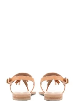 Jones Bootmaker Natural Lizabeth Leather Thong Sandals -Boutique Fashion Shoe Store D69261s4