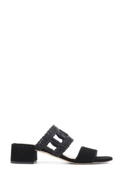 Jones Bootmaker Kimora Raffia Heeled Mule Black Sandals 9 Jones Bootmaker Kimora Raffia Heeled Mule Black Sandals -Boutique Fashion Shoe Store D69265s2
