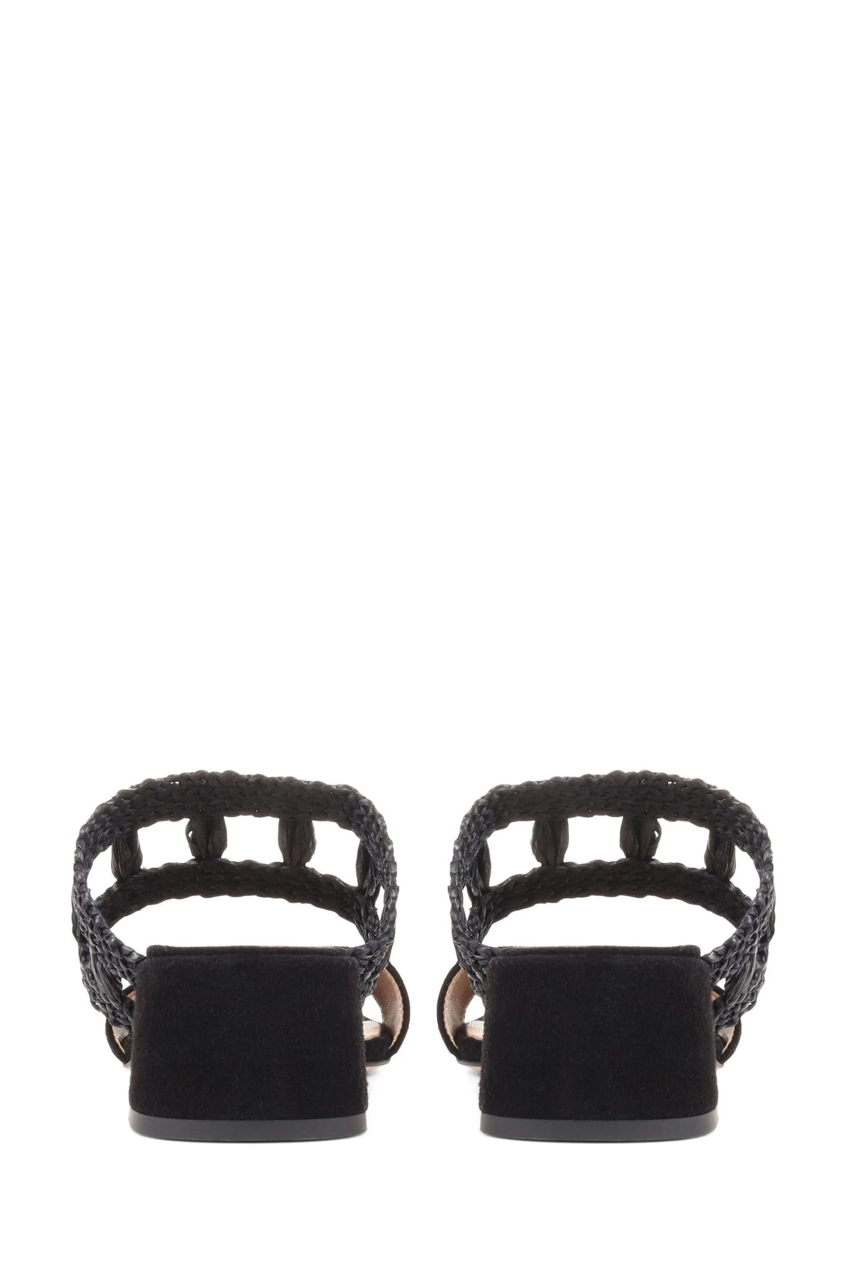 Jones Bootmaker Kimora Raffia Heeled Mule Black Sandals 6 Jones Bootmaker Kimora Raffia Heeled Mule Black Sandals - Image 4