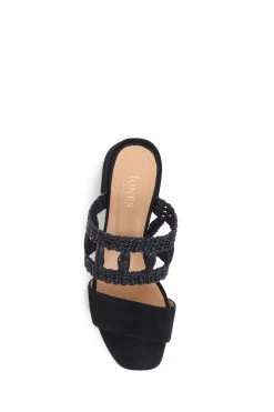 Jones Bootmaker Kimora Raffia Heeled Mule Black Sandals 12 Jones Bootmaker Kimora Raffia Heeled Mule Black Sandals -Boutique Fashion Shoe Store D69265s5