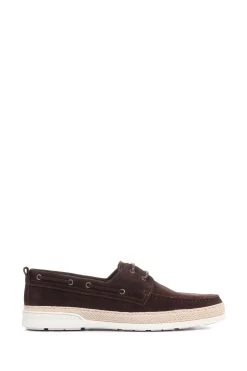 Jones Bootmaker Brown Pompey Men's Leather Suede Boat Shoes