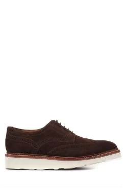 Jones Bootmaker Brown Bedford Casual Men's Leather Suede Brogues With Vibram Soles